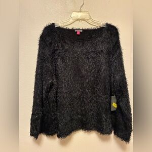 Vince Camuto Black Fuzzy Sweater
